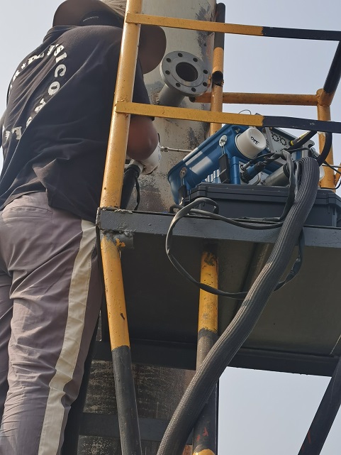 慶洋化工有限公司管道廢氣排放現場檢測